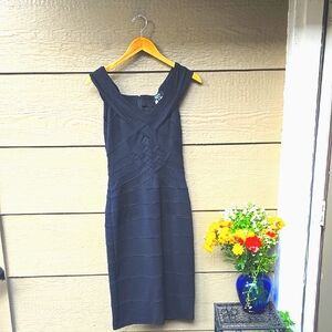 Tadashi Collection Black Off Shoulder Bandage Dress Xs